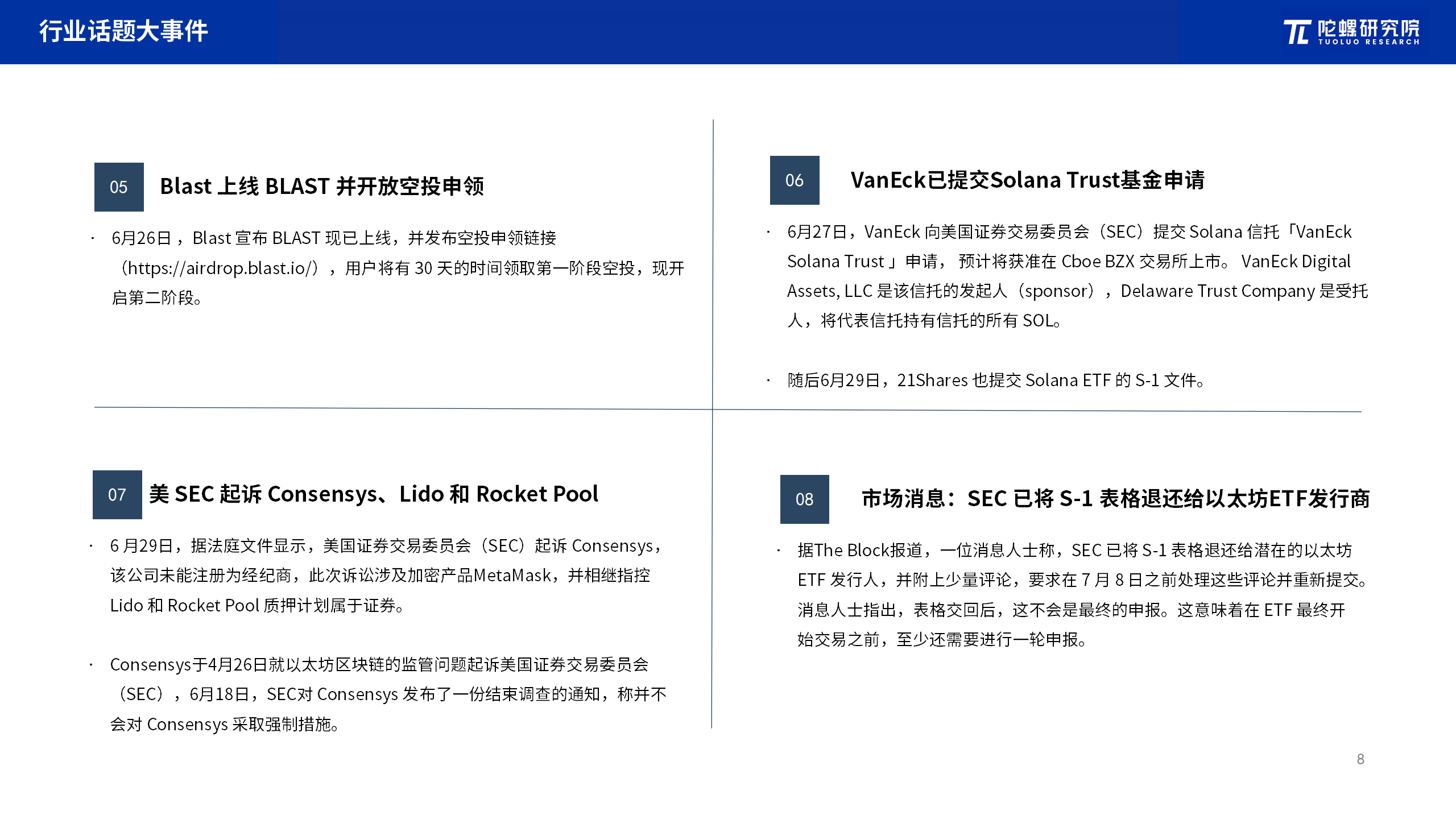 2024年6月Web3行业月度发展报告区块链篇 |陀螺研究院